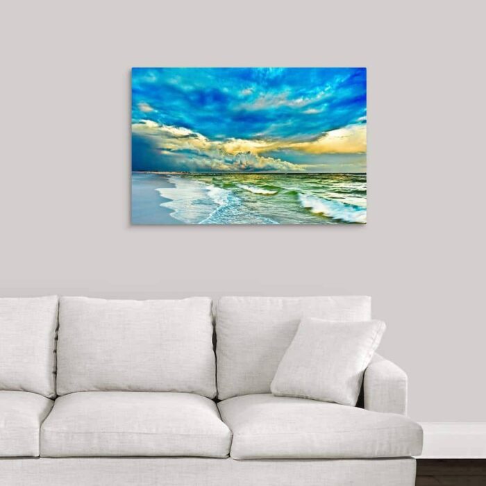 Landscape Photography Blue And Turquoise Sea" by Eszra Tanner Canvas Wall Art